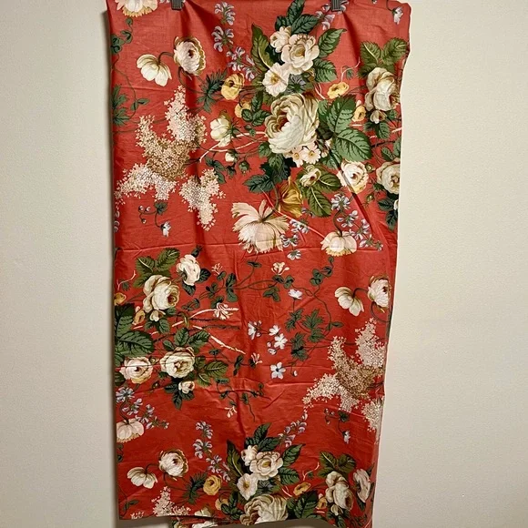 VTG Floral Designer Brunschwig & File Fabric in Coral Pink and Green 12 yards - Picture 11 of 14